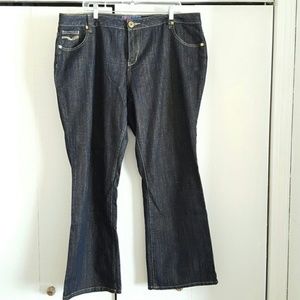 Dark Wash Jeans with Hints Metallic Gold